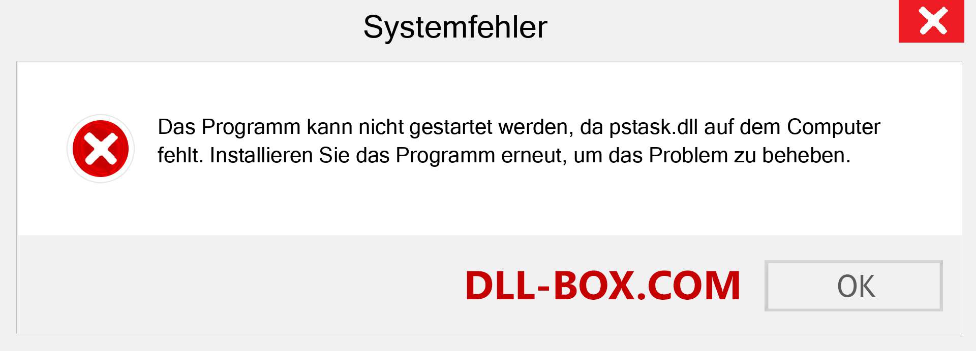 pstask.dll-Datei fehlt?. Download für Windows 7, 8, 10 - Fix pstask dll Missing Error unter Windows, Fotos, Bildern